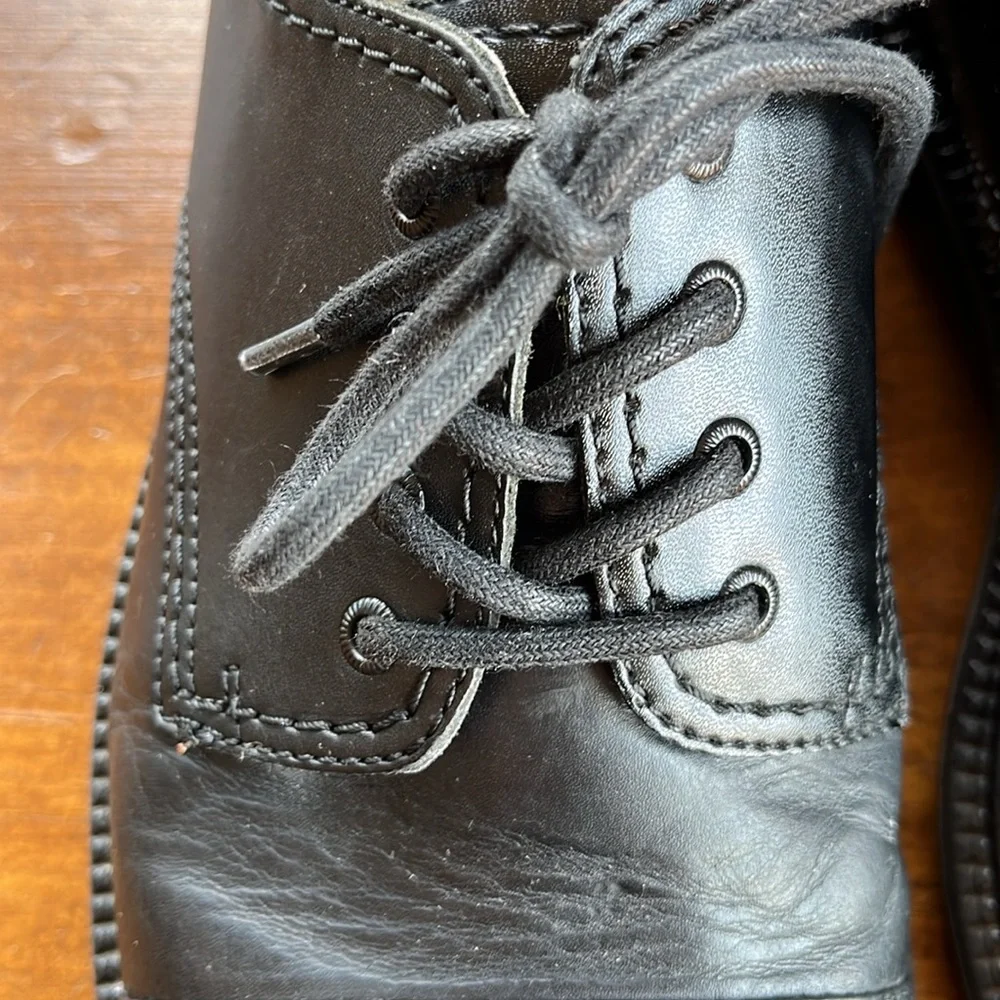 Dockers Black Leather Gordon Dress Cap Toe Oxford 090-2214 Sz 10.5